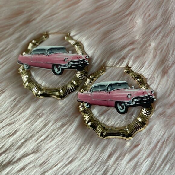 Pink Cadillac hoops  - Picture 2 of 3